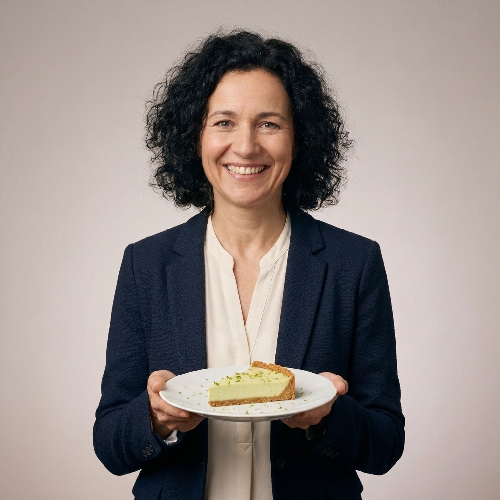 A slice of key lime pie with a pale green filling and graham cracker crust on a plate with lime zest